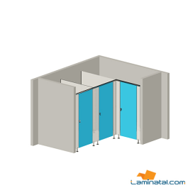 3 kapılı Özel Compact Laminat Kabin 