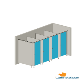 4 Kapılı ve 4 bölmeli,-L- tipi 12mm Hpl Compact Laminat Kabin Fiyat